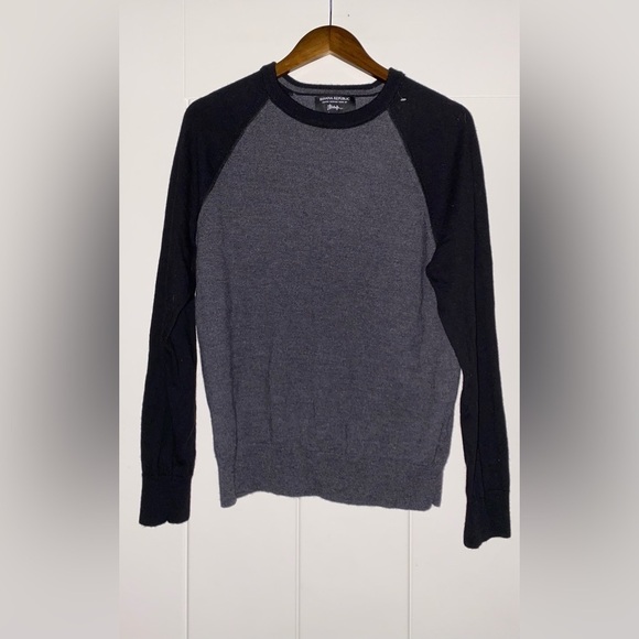 Banana Republic‎ Luxe Baruffa Merino Wool Colorblock Long Sleeve Sweater Men L - Picture 5 of 6